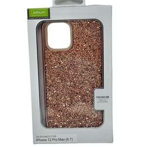 Airium iPhone 12 Pro Max (6.7) Encrusted Rhinestone Case in Rose Gold